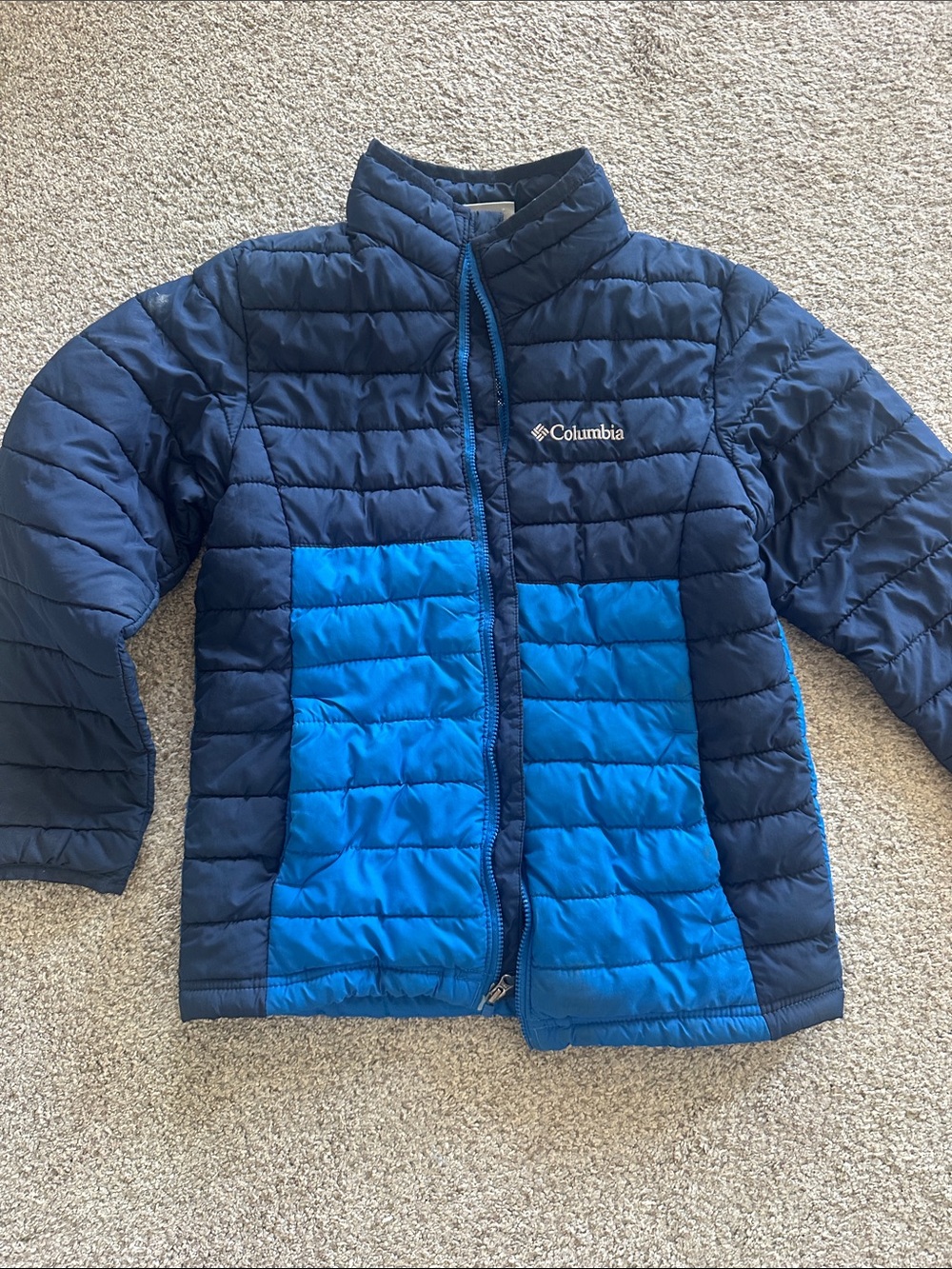 Columbia Navy and Bright Blue Kids Packable Puffer Jacket